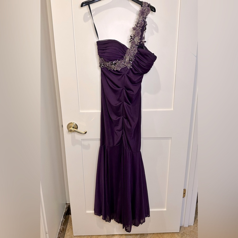 [CLEARANCE] XSCAPE By Joanna Chen Prom Dress Size 10 Y2K One Shoulder Sequin